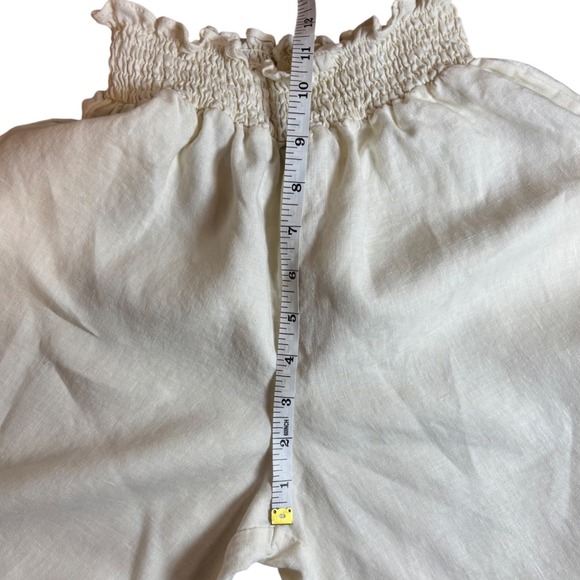 House of Harlow 1960 Cream Linen Paperbag Waist Wide Leg Boho Pants Size S - Picture 5 of 8